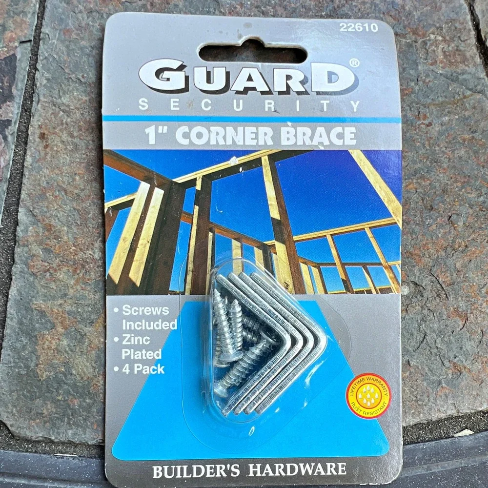Guard Security 1in Corner Brace Zinc Plated Finish 4 Pack MPN 22610